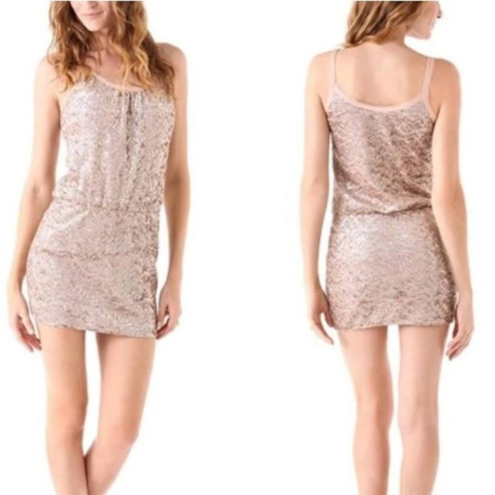 Rebecca Taylor Blush Sequin Mini Dress, Size 0, New with Tags